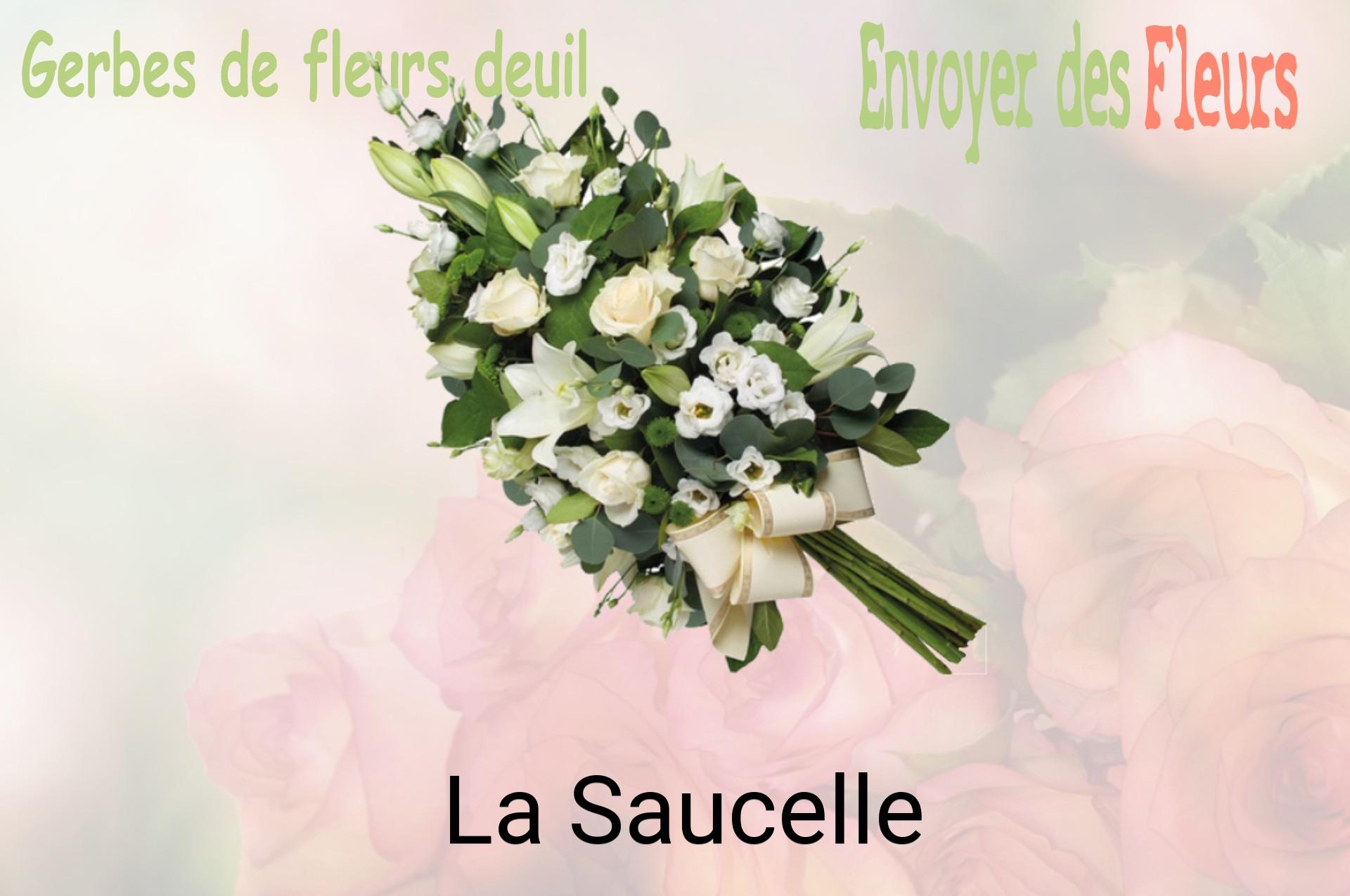 Gerbe de fleurs de deuil livrée à La Saucelle
